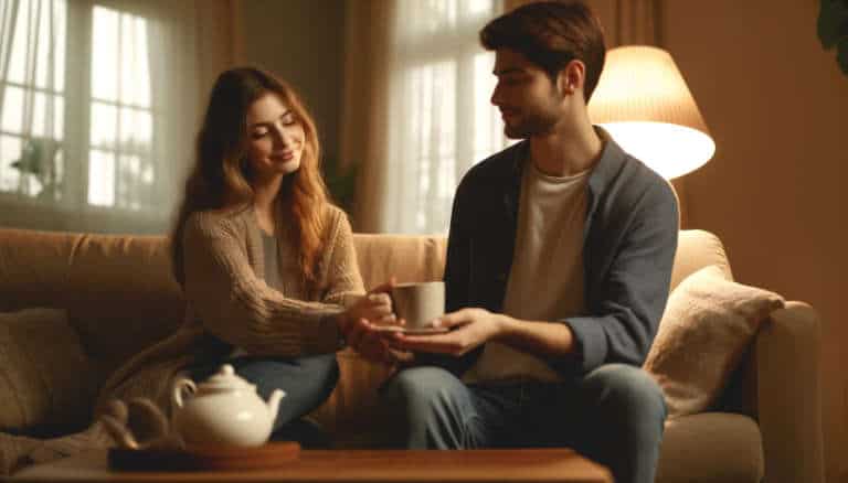 Couple sharing a caring moment 768x512 healthy relationship by caring for each other